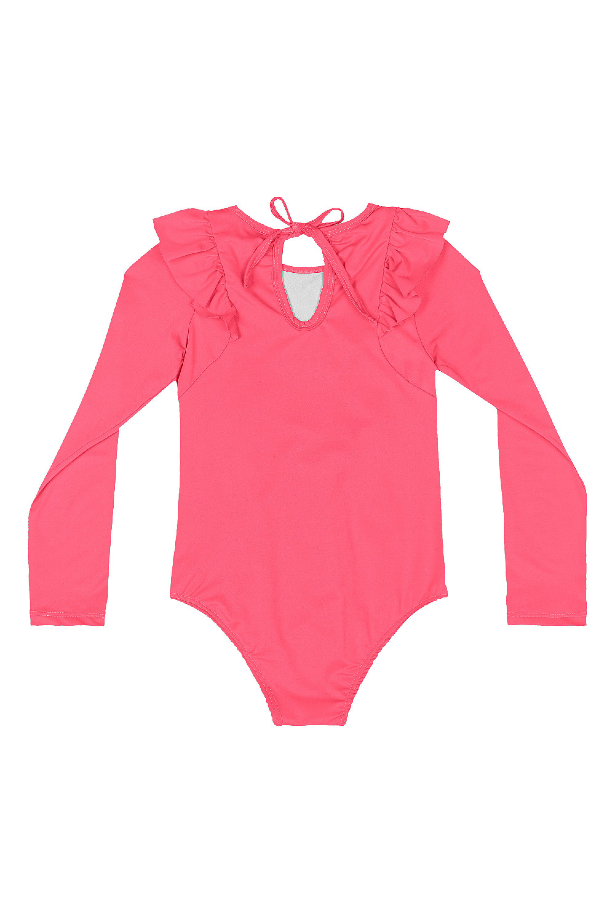 Maiô Infantil Manga Longa FPS 50+ com Forro (Rosa Pink Neon) Quimby - Imagem 6